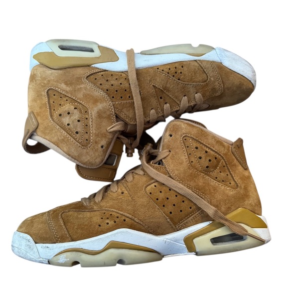 Air Jordan 6 Retro Wheat Sz 7Y Boys Mens High Top Sneakers Basketball Athletic - Picture 4 of 9